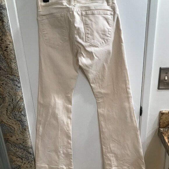 Boston Proper Cream/Ivory Mid-rise bootcut/flare jeans - Picture 4 of 7